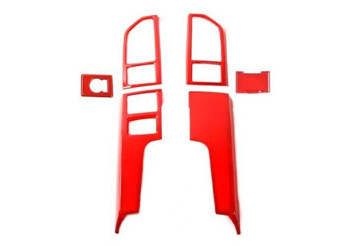 Fit For Ford F-150 2015-2020 Red Control Console Panel Dashboard Cover Trim 6PCS - Picture 7 of 10