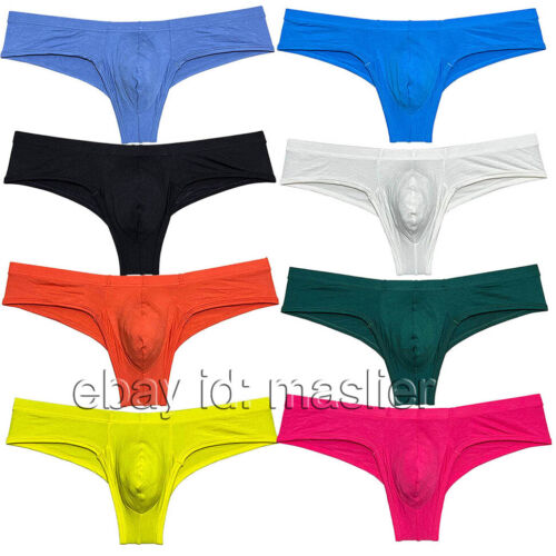 Men's Modal Enhancing Bulge Pouch Boxers Briefs  Underwear Male Bikini Panties - Picture 1 of 36
