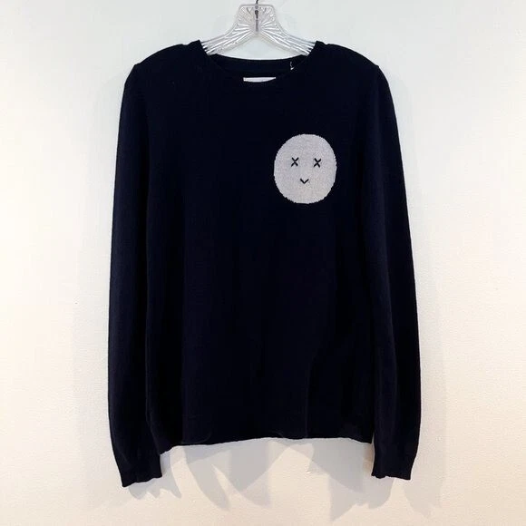 Свитер Chinti and Parker из шерстяной кашемировой смеси темно-синий вязаный с круглым вырезом XS - Изображение 2 из 4