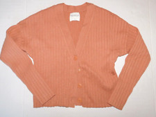 Abercrombie Fitch Small Women's Cardigan Cropped Sweater Orangey Brown Color