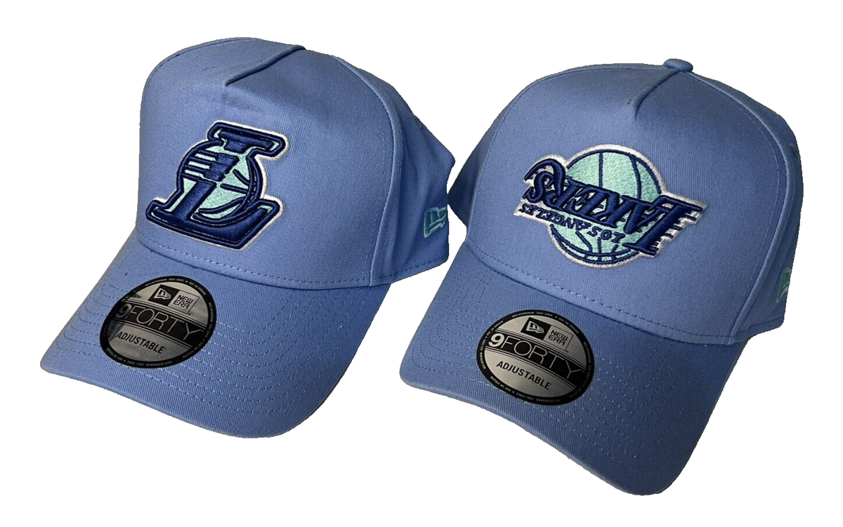 LA LAKERS NBA 9FORTY Light Blue Snapback Cap Hat Bundle LA NY NFL