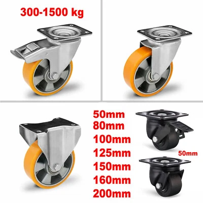 PROCASTORS Schwerlastrollen Transportrolle Lenkrolle 100 125 160 200mm 200kg 500kg 1000kg