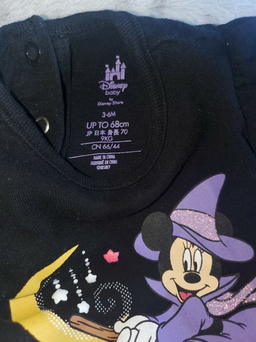 Minnie Mouse Halloween gruselig süße Hexe Disney Baby Body 3-6 Monate - Bild 5 von 5