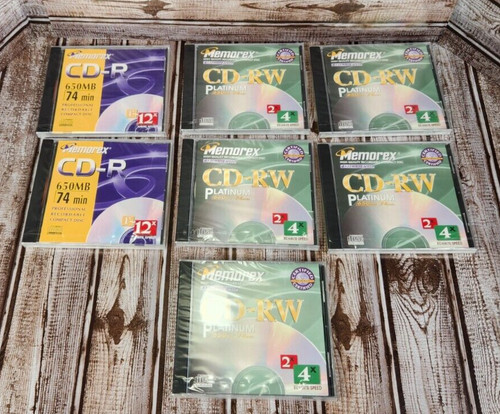 Lot of 7 Pack of 5 MEMOREX Pocket CD-RW Storage Case Pack of 2 CD-R SEALED NEW