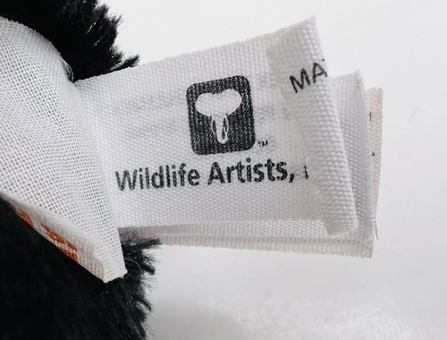 Eco Pals Wildlife Artists Black Bear Plush Toy Stuffed Animal 7.5" Tall - Picture 8 of 8