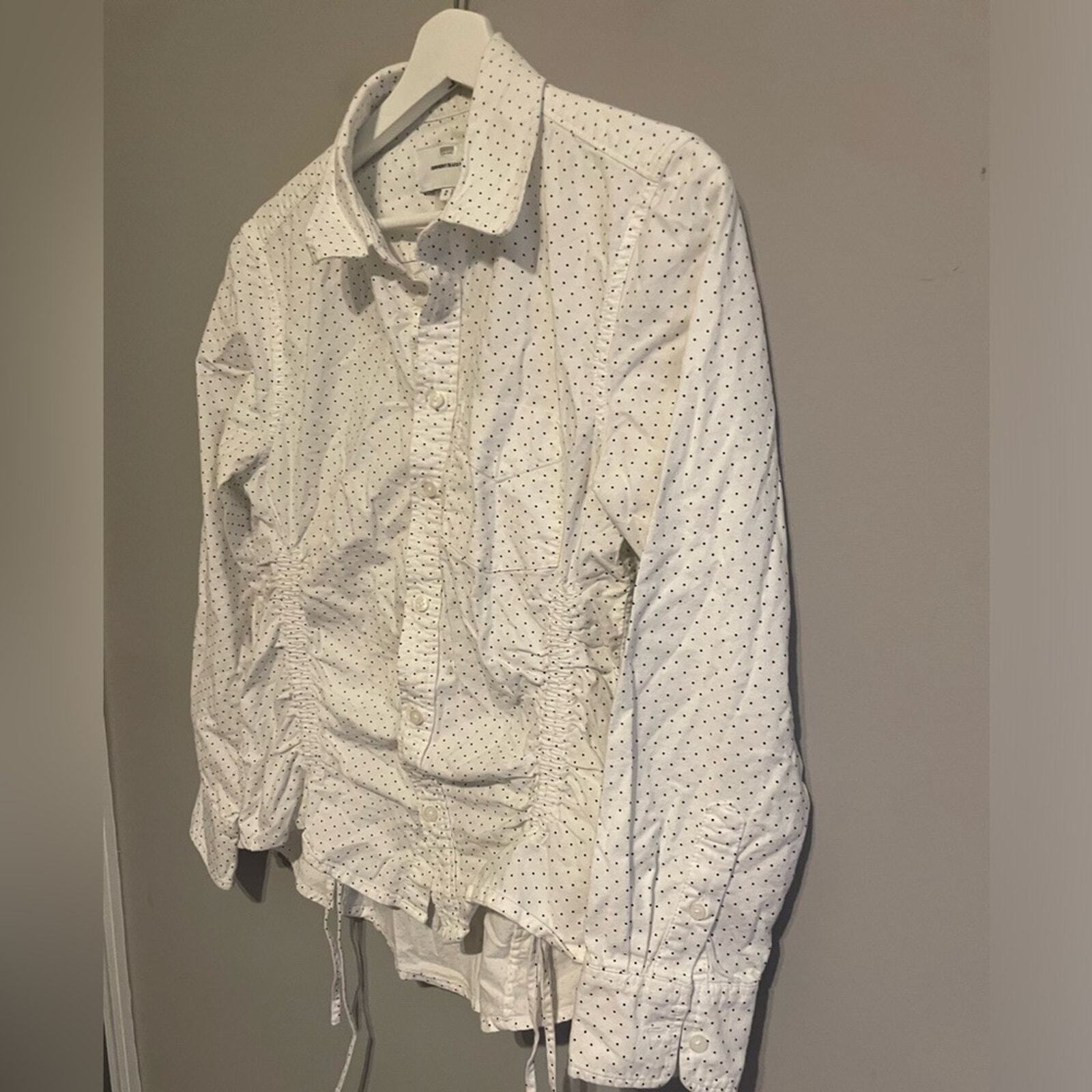 Current Elliott Polka Dot button down Top Size 2 - image 3