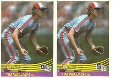 2 CARD 1984 DONRUSS TIM WALLACH BASEBALL CARD LOT  #421