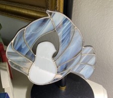 Vintage Stained Glass Handmade Suncatcher Dove Bird Opalescent