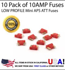 Premium 10 Pack 10 AMP Automotive APS ATT Low Profile Mini Blade Fuses 10A