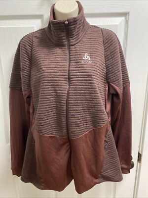 NEW Odlo Millennium Yakwarm Brown Full Zip Jacket Zip Pockets Sz XL