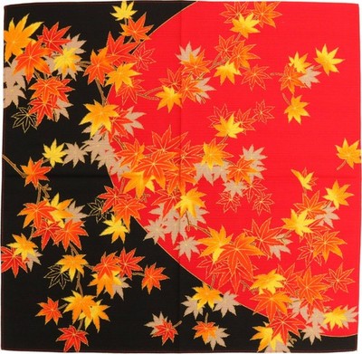 Matsumi Kogei Japanese Goods Large Handkerchief Kokoro Tsumugi Maple Small