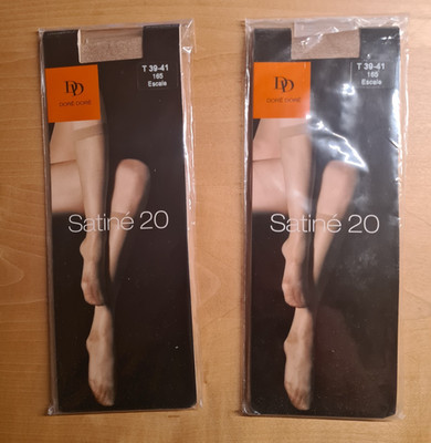 DORÉ DORÉ 2 Paar Damen Kniestrümpfe 20 DEN Satiné Escale 39-41 neu in OVP