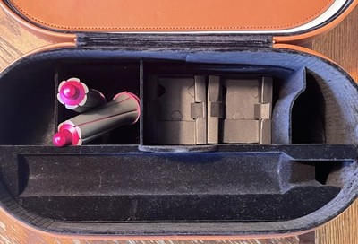 Dyson Airwrap Styler Brown Case with Inserts Manual and Pink Attachments ONLY