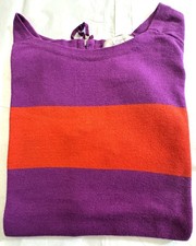 NWOT LOFT Womens SZ S VIOLET/ORANGE Long Sleeve cotton blend sweater