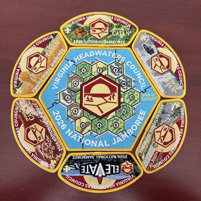 2026 Jamboree Virginia Headwaters Council - Home Of Catan Full Patch Set Yellow