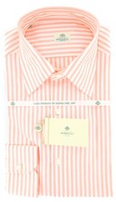 Luigi Borrelli Orange Striped Cotton Shirt - Slim - 17/43 - GB5754
