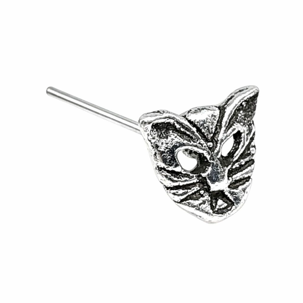 Cat Nose Stud Cat Whiskers Pet 925 Silver Straight L Bendable Pin Body Jewellery