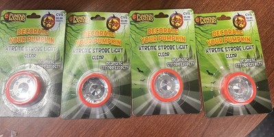 Pumpkin Masters Xtreme Strobe Light Clear Flashing LED Pumpkin Light LOT OF 4