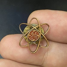 Vtg GE General Electric Atomic Symbol Nuclear Energy Employee Lapel Pin
