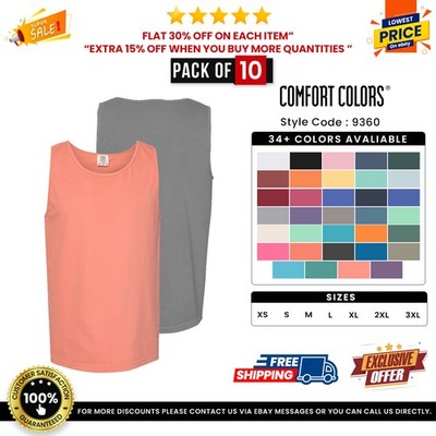 10 Pack Of Comfort Colors C9360 Adult 100% USA Cotton Heavyweight Tank Top