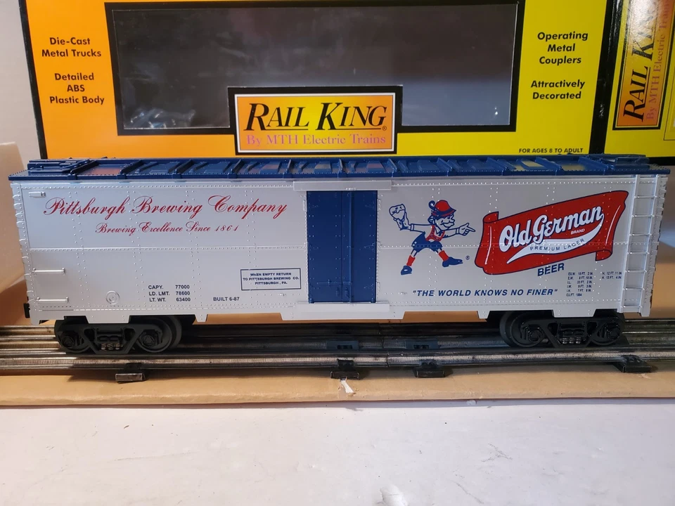 MTH Rail King 30-7853 Old German Beer Modern Reefer Car O Gauge Pittsburgh New - Image 2 of 4