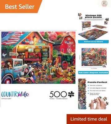 Eduard's Antique Barn 500 Piece Puzzle - Perfect for Game Nights and Relaxation