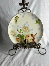 Dresden China Floral Rose 10” Plate R4586