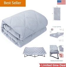 Quilted Travel Cot Sheet 48x24.5 Inch Grey Toddler Portable Bed Pad Cover