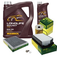 Mann Inspektionspaket 6L Mannol Longlife 504/507 5W-30 FüR Hyundai I30 Coupe 1.6