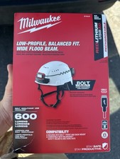 Milwaukee 600 Lumens Rechargeable Hard Hat He...