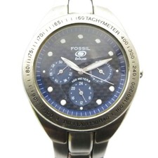 Fossil B0-9039 Blue Watch Quartz Chronograph Silver Color Used 000199cd40ea5dba4
