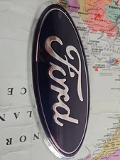 FORD BLUE & CHROME 2005-2014 F150 FRONT GRILLE/ TAILGATE 7 inch Oval Emblem NEW