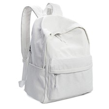 Zicac Unisex DIY Canvas Backpack Daypack Satchel Backpack White, With Side P...