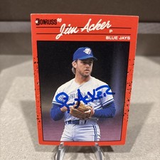 Jim Acker Signed 1990 Donruss Toronto Blue Jays #558 Autographed Baseball Card