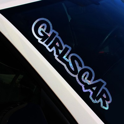 Frontscheibenaufkleber girlscar 1 Flakes Silber Hologramm Sticker Tuning FS127