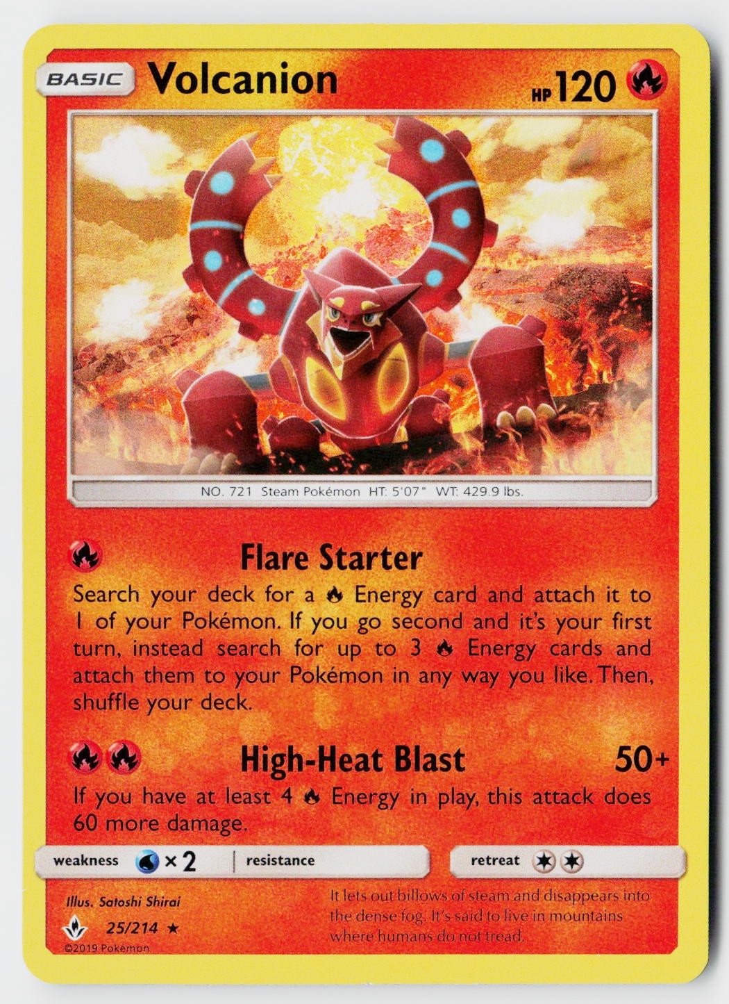 Pokemon SM - Unbroken Bonds #25/214 Volcanion Holo Rare, Holo NM
