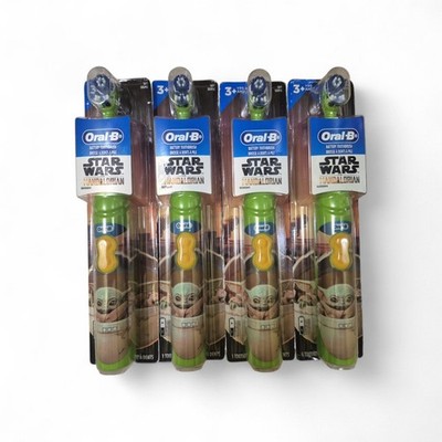 (4) Oral-B Kids Electric Toothbrush   Mandalorian Baby Yoda (Grogu)   Star Wars