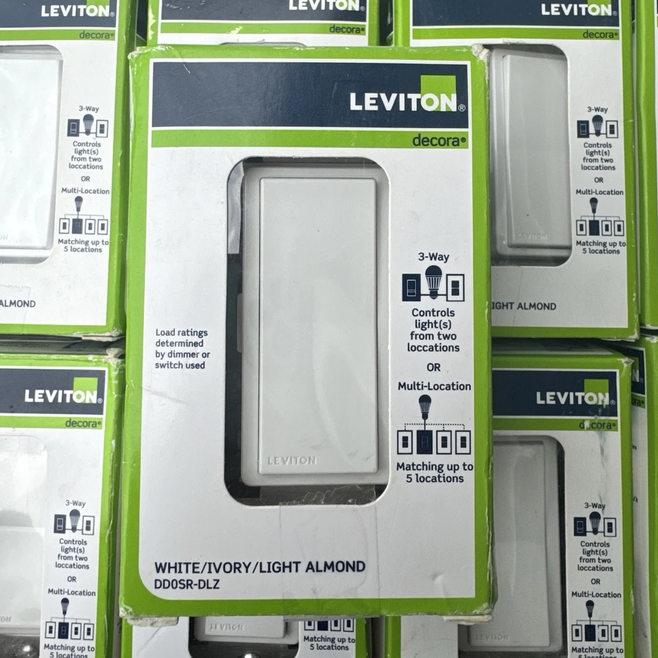(pacote com 18) interruptor Decora Companion Leviton DD0SR-DLZ dupla tensão 120/277vac - Imagem 3 de 4