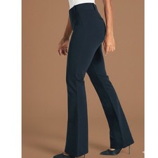 Betabrand Dress Pant Yoga Ponte Pants XL Women Navy Straight Pull On Work Career