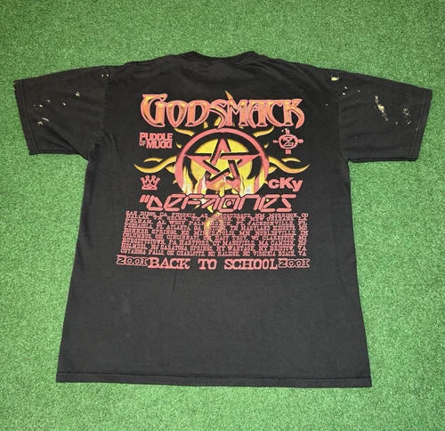 Godsmack Deftones Cky 90s Y2K Grunge Punk Band Conce 1990s vintage concert t-shirt, vintage, size XL, single stitch, B+ condition