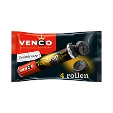 (37,18 EUR/kg) Venco Topdrop hard zout 4er-Pack – extra salziges Lakritz 188g