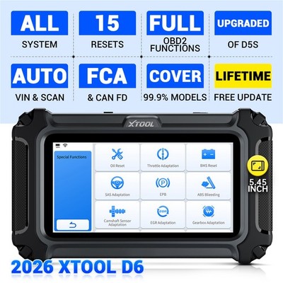 2026 XTOOL D6 Diagnostic Full System Tool 15+Services Code Reader Free Update