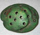 WELLER COPPERTONE Flower Frog 1920s Vintage Art Pottery Matte Green Ceramic