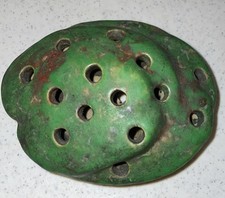 WELLER COPPERTONE Flower Frog 1920s Vintage Art Pottery Matte Green Ceramic