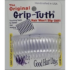 Grip-Tuth Combs - 3 1/4" Side Combs, For All Types Of Hair, Set Of 2