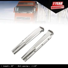 30" Stainless Steel Straight Mud Flap Hanger 1 1/8 Bolt For Semi Truck Tapered