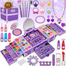 Kids Makeup Kit 99 Pcs Washable Pretend Play Cosmetics Set Girls Toy