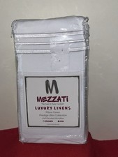 NIP MEZZATI LUXURY LINENS SET 2 KING SIZE WHITE PILLOW CASES BRUSHED MICROFIBER