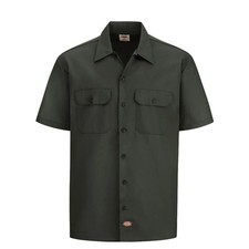 Dickies Men's Short Sleeve Original Fit Twill Work Shirt 1574 Olive Green Small