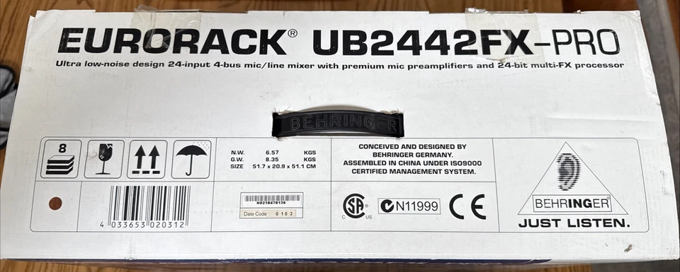 NIB - Behringer Eurorack UB2442FX-Pro 24 Input Audio Mixer - Image 4 of 4